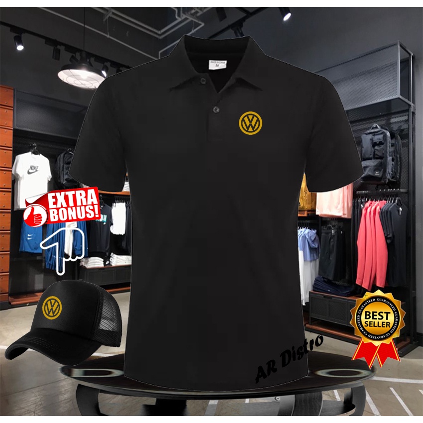 gratisTOPIKAOS POLO SHIRT PRIA/WANITA KAOS POLO IMPORT POLO VW GOLD TEKS  KAOS POLO ORIGINAL QUALITY