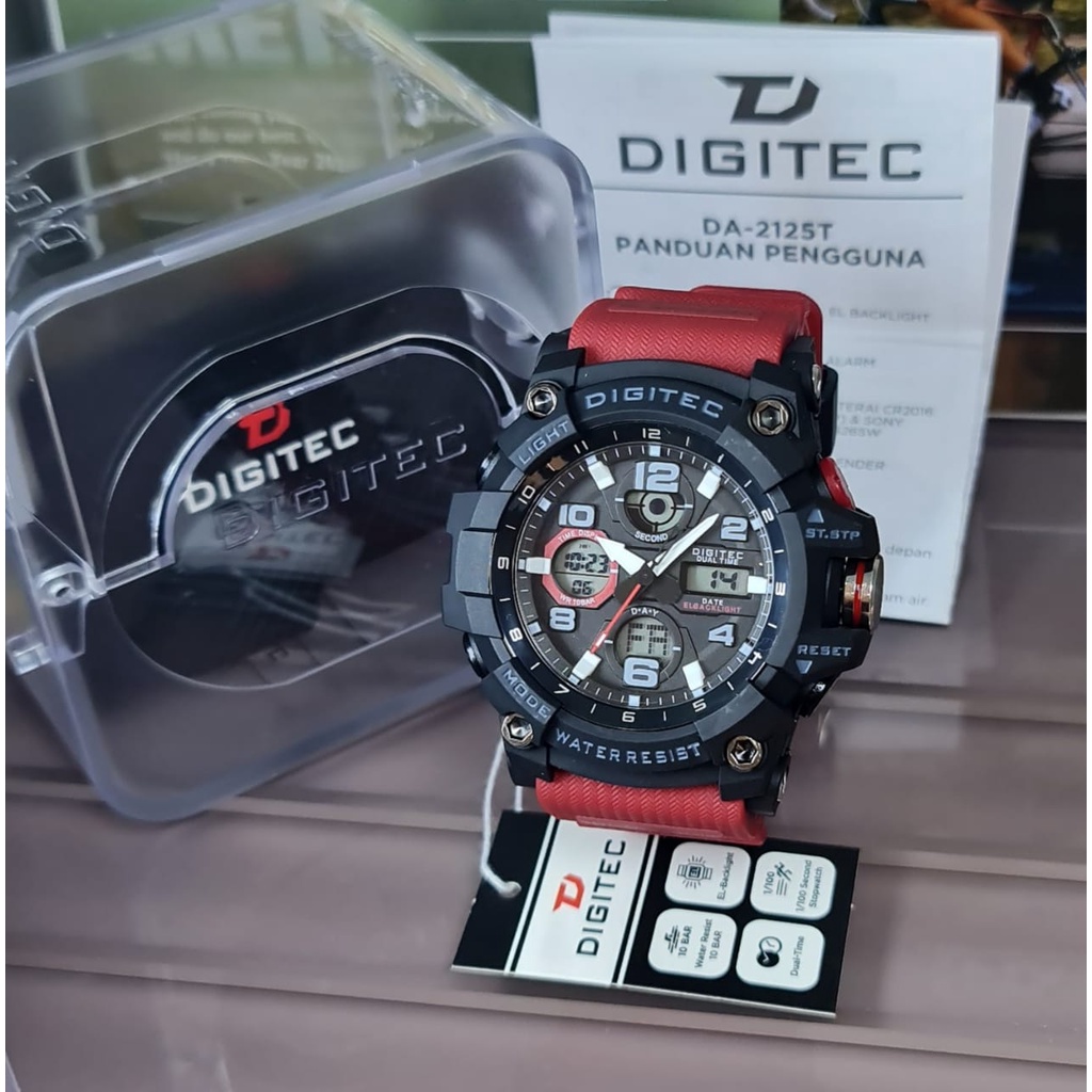 BEST SELLER JAM TANGAN DIGITEC 2125 ORIGINAL PRIA X156 TALI RUBBER DOBLE TIME BODY BULAT DM 5.5CM FREE BOX &amp; BATERAI || JAM TANGAN FASHION PRIA JAM TANGAN COWOK MURAH