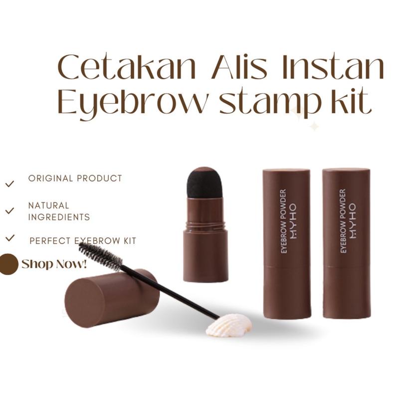 MYHO Cetakan Alis Instan Tanpa Ribet Tahan Air Dengan 10 Model / Shaping Eyebrow Stamp Hairline And Waterproof