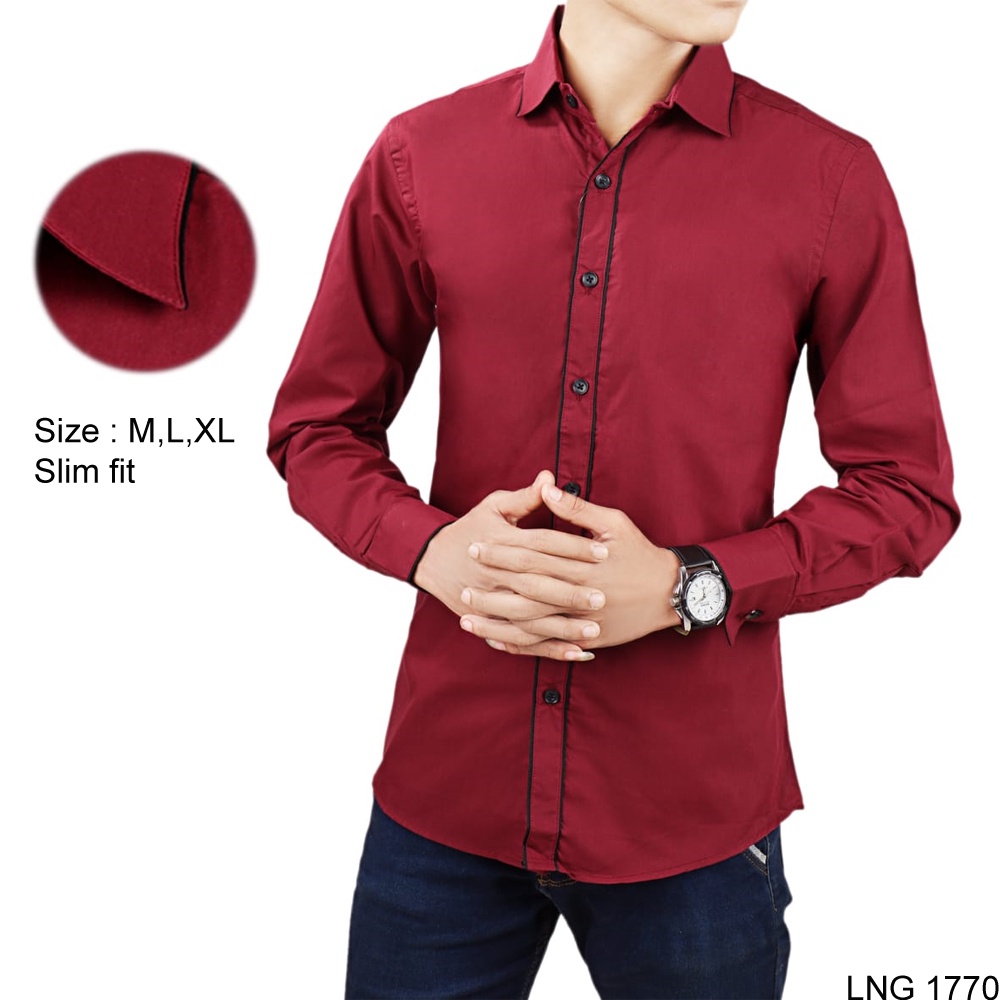 Kemeja Pria Lengan Panjang Slim Fit - LNG 1414