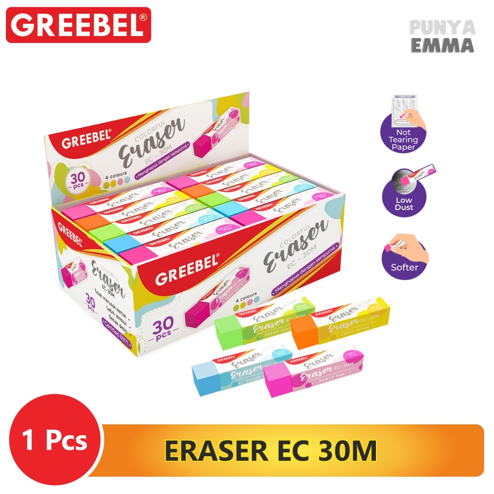 

GREEBEL ERASER EC 30M / PENGHAPUS WARNA WARNI 1PCS