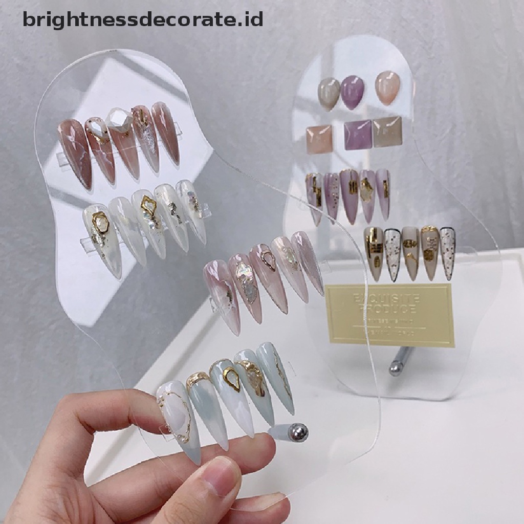 [Birth] Irregular Acrylic Nail Art Fake Tips Papan Pajangan Rak Display Stand Manicure [ID]
