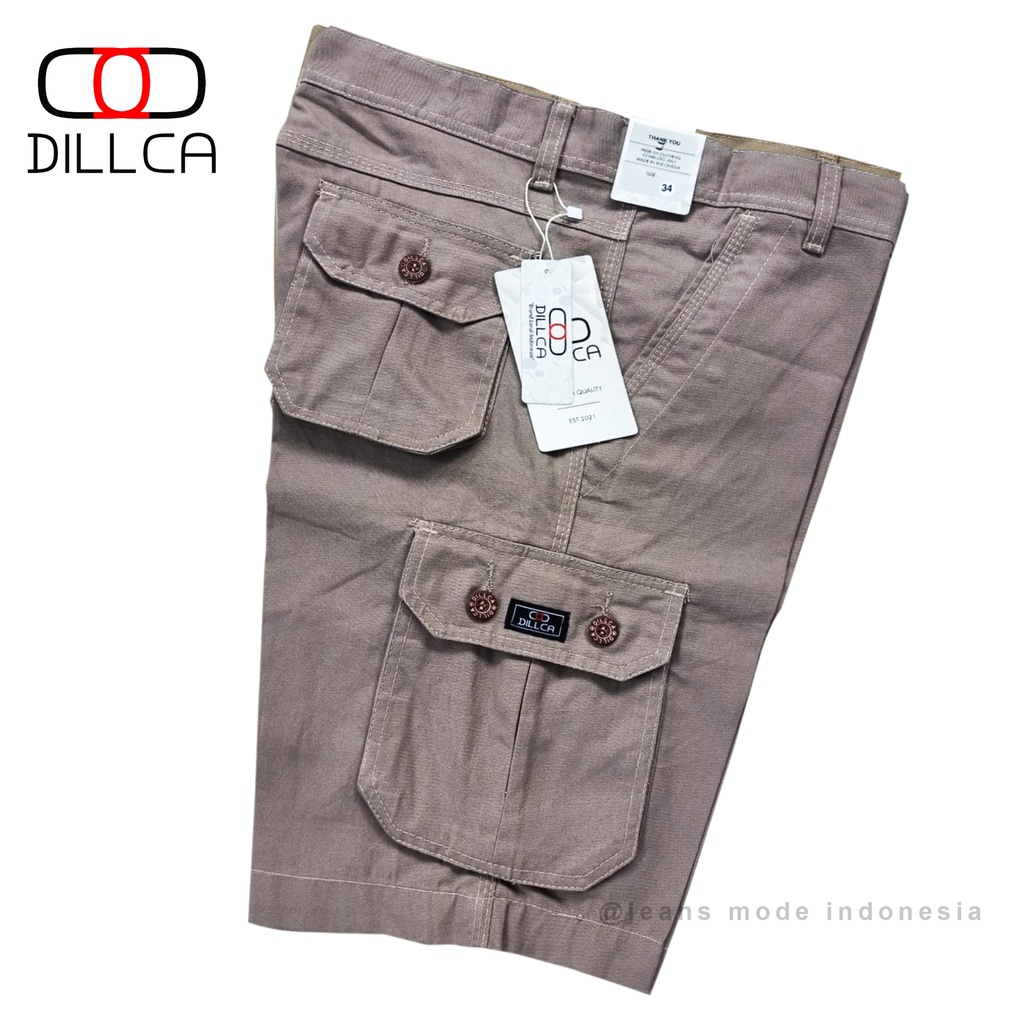 DILLCA - Celana Pendek Kargo Short Cargo Pria Grey Premium distro Original terbaru