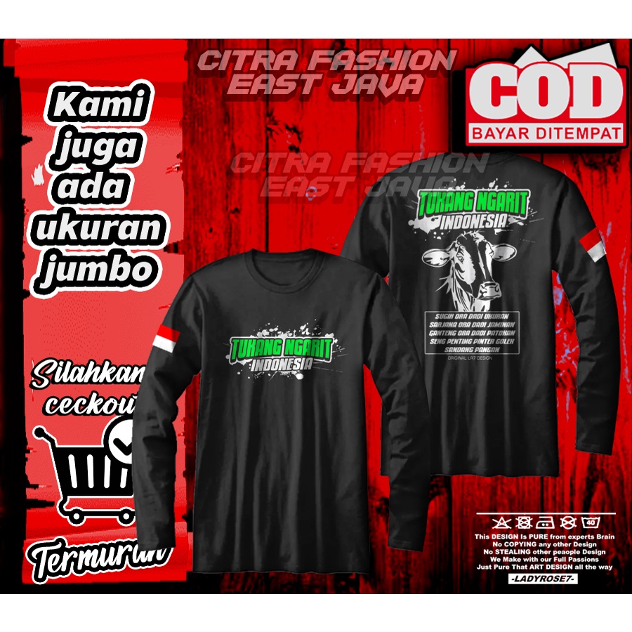 KAOS PRIA TUKANG NGARIT PROFESSIONAL LENGAN PANJANG