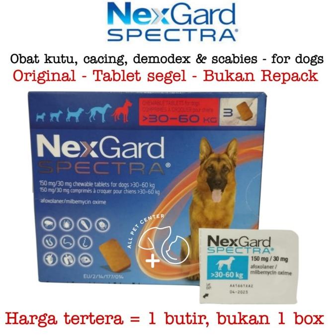 Obat Kutu Anjing Nexgard Spectra ukuran XL harga per tablet