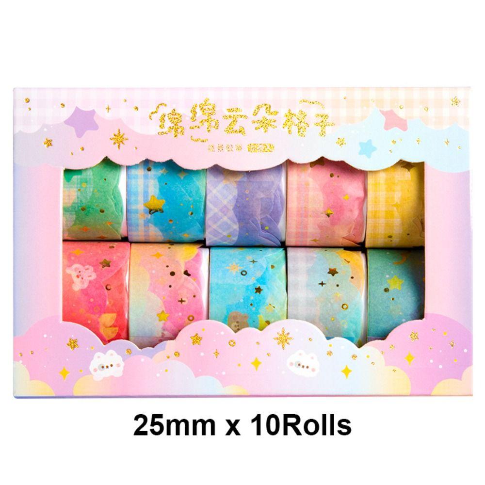 R-flower 10Rolls/Set Washi Tape Lucu Segar Sastra Scrapbooking Gadis Hati Sedikit Segar Kreatif Alat Tulis DIY Bahan