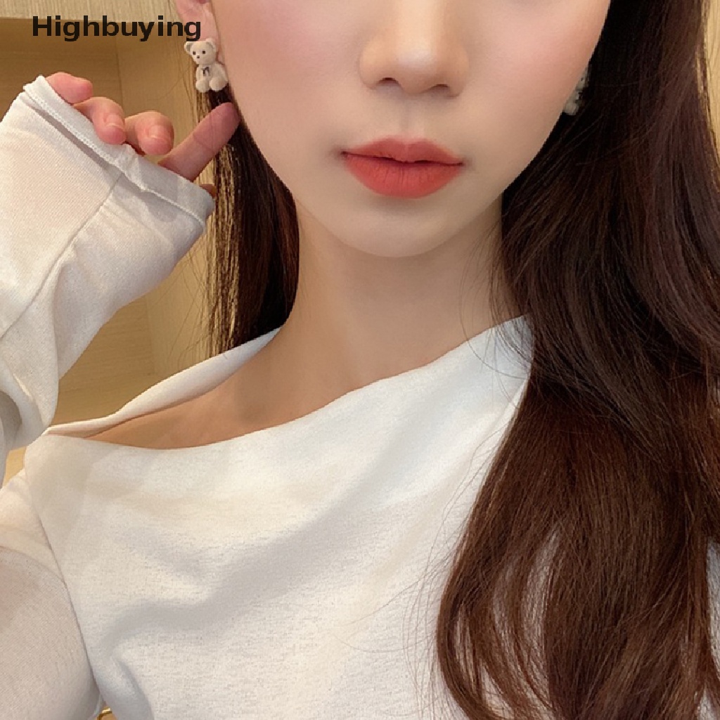 Hbid Lucu Pluffy Anting Beruang Mewah Untuk Wanita Berbulu Hewan Drop Earrings Perhiasan Glory