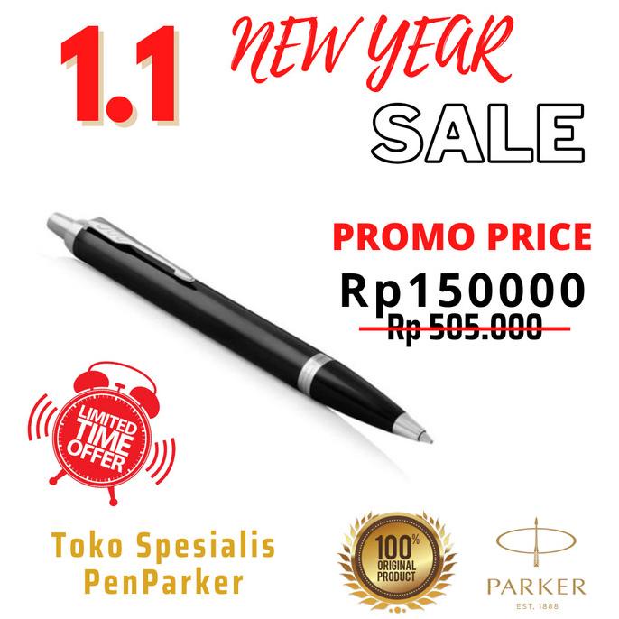 

HOT SALE Parker IM Black Chrome Retractable Ballpoint with Chrome Trim - "ORI