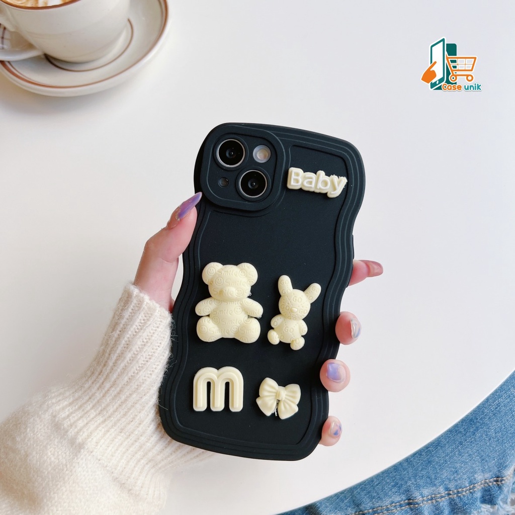 Y026 SOFTCASE 3D KARAKTER RABBIT MODEL GELOMBANG WAVE FOR OPPO A54 A55 A71 A74 A95 A83 F1S A59 F5 F7 RENO 5 5F F19 PRO 6 4G 7 8 4G 5G 7Z A96 5G CS5147