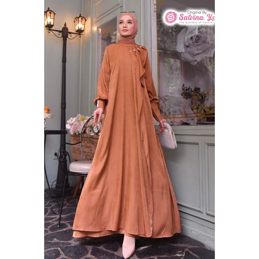 Gamis Wanita Salvina Doble Layer Kancing