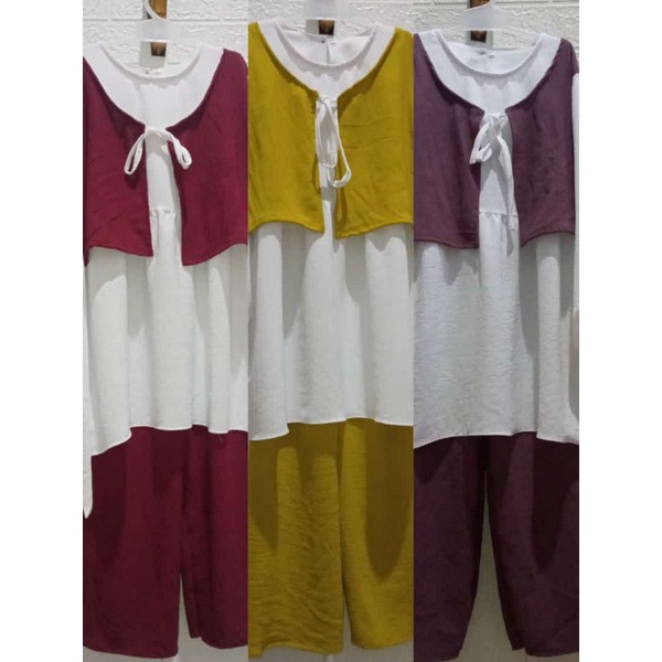 Setelan anak crinkle rompi/setelan rayon anak/setelan muslim