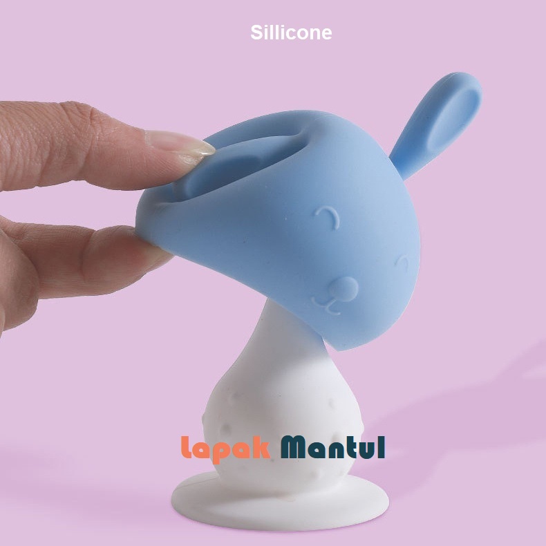 LM-0215 Mainan Gigitan Bayi Silicone Model Rabbit Bell - Baby Fruit Teether Bell - Gigitan Bayi BPA FREE