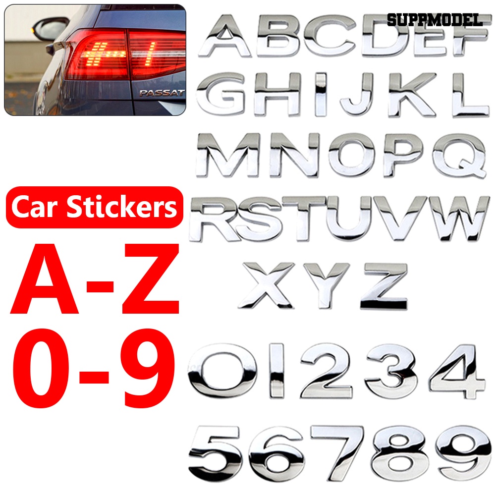 [SM] Number Letter Self-adhesive Auto Sticker Mobil Badge Decals Emblem Dekorasi