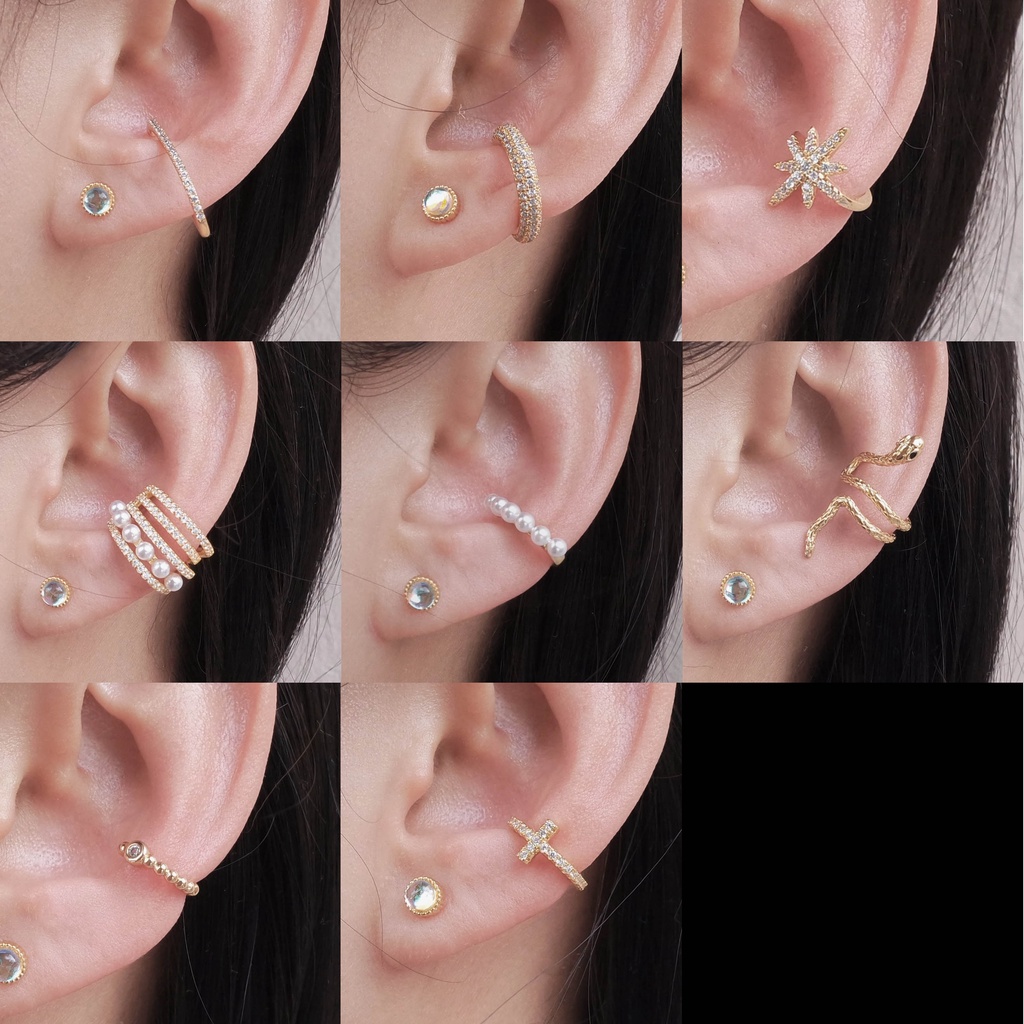 1446 / 1447 - (HARGA 1 BIJI) ANTING PIERCING KARAKTER TINDIKAN HELIX TRAGUS - STAINLESS STEEL