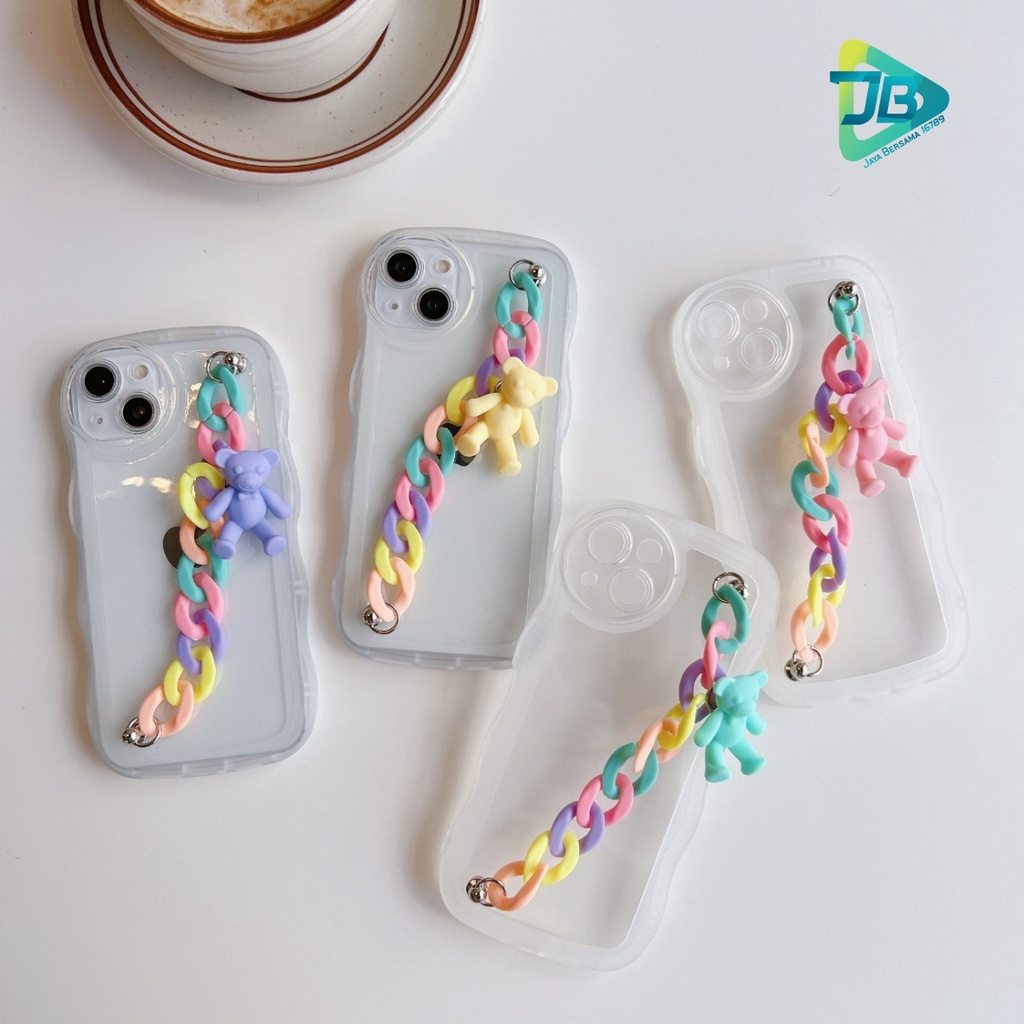 GC01 SOFTCASE GELOMBANG WAVE CLEAR RANTAI FOR IPHONE 7 8 7+ 8+ XR X XS MAX 11 12 13 14 PRO MAX 14 MAX JB6957