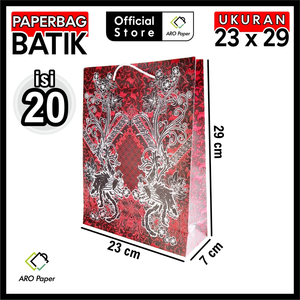 

Paper Bag Batik | Ukuran 23x7x29 cm (Isi 20 pcs)