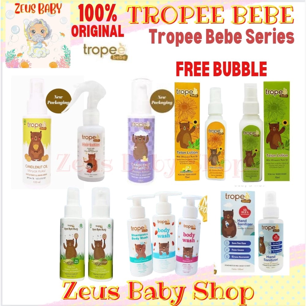 Tropee Bebe Candlenut Oil / Candlenut Shampoo / Olive Message Oil isi