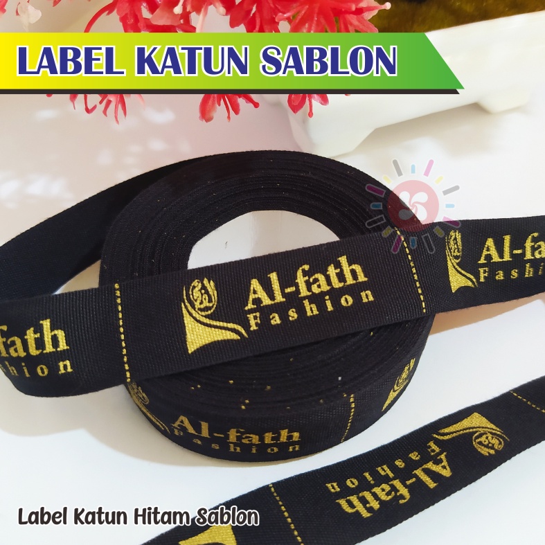 

Label Baju/Hijab Katun Hitam