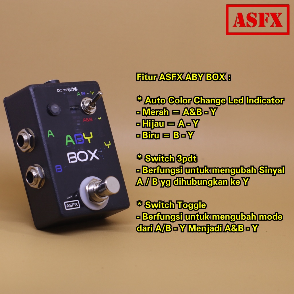 ASFX ABY BOX pedal efek Splitter Pasif AB Switch Line Selector untuk gitar dan bass