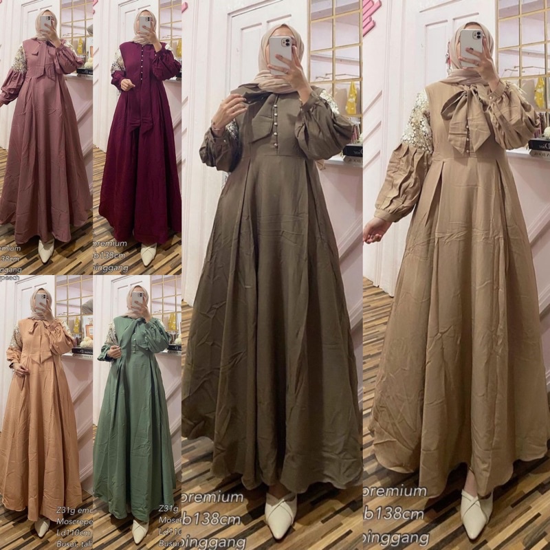 Gamis Emos Bordir Tangan✨