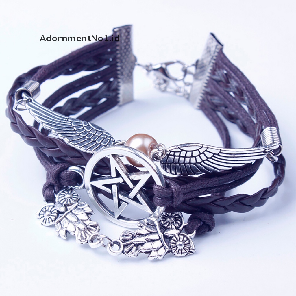 [AdornmentNo1] Stylish Owl Angel Wings Infinity Rantai Tangan Tali Kepang Persahabatan Gelang Set [ID]