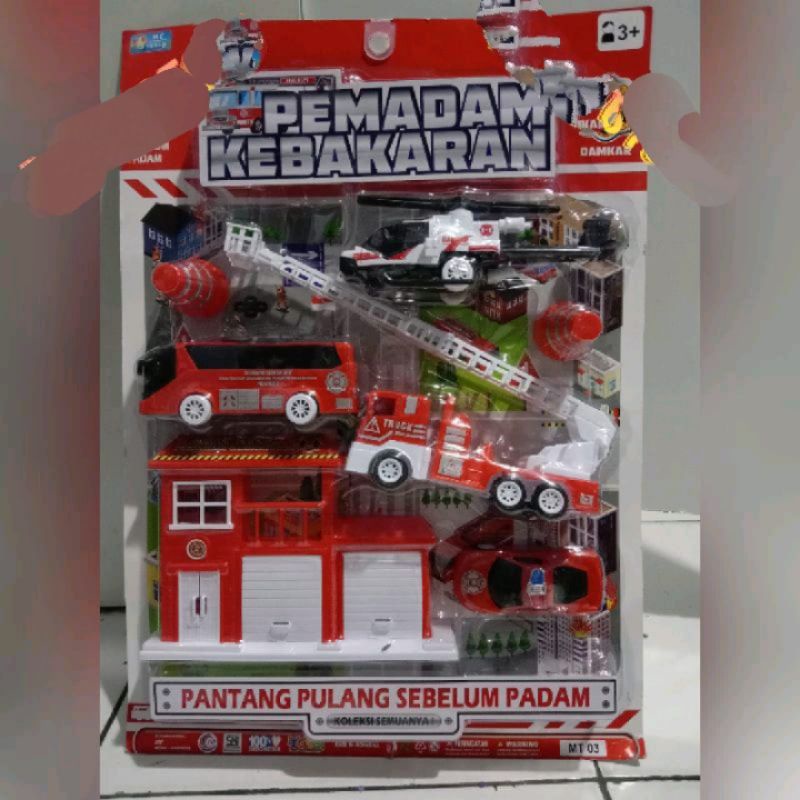 MAINAN ANAK-ANAK MURAH....SET MAINAN BESAR MOBIL DAMKAR-TNI-POLISI-KONTRUKSI