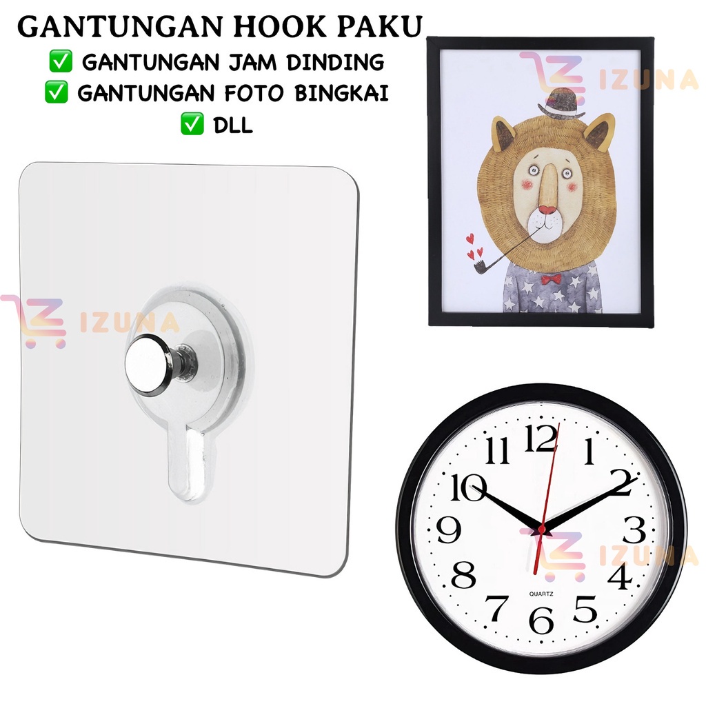 Gantungan Hook Magic Paku Baut / Perekat Tempel Tanpa Bor Gantungan Jam Dinding Dan Bingkai / Gantungan Hook Magic Paku / Gantungan Rak Dinding Serbaguna