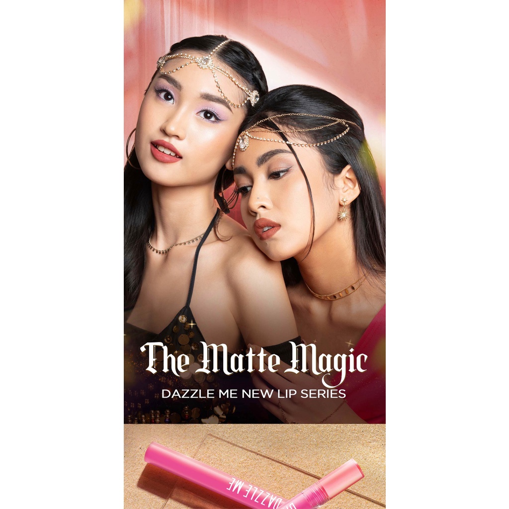 DAZZLE ME Misty Matte Lip Cream | LIP CREAM DAZZLE ME | Tahan Air 12 jam ( YOU MAKEUPS OFFICIAL STORE )