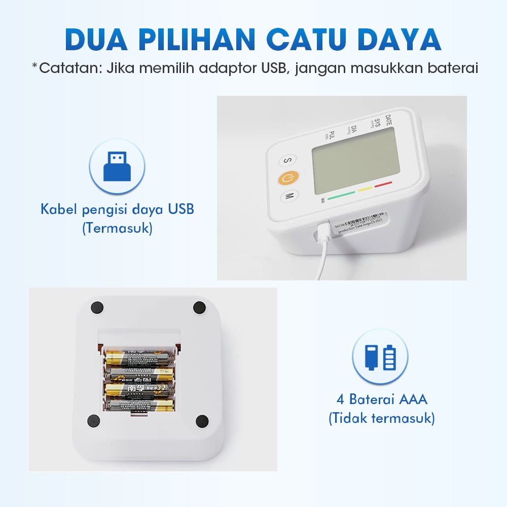 Tensimeter Digital Otomatis Versi Upgrade Desain Backlight 3 Warna Alat Tensi Darah Digital Tensimeter Lengan Atas Rumah Tangga