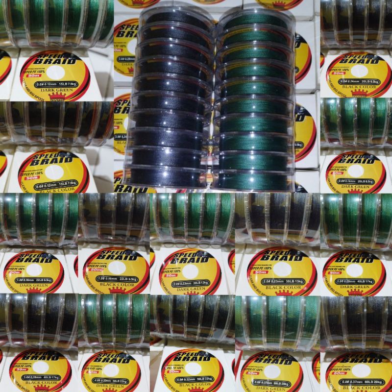 Benang PE Tali Pancing Gamaru SPEED BRAID Speedbraid 50m conecting. 06 08 1 2 3 4 5 6