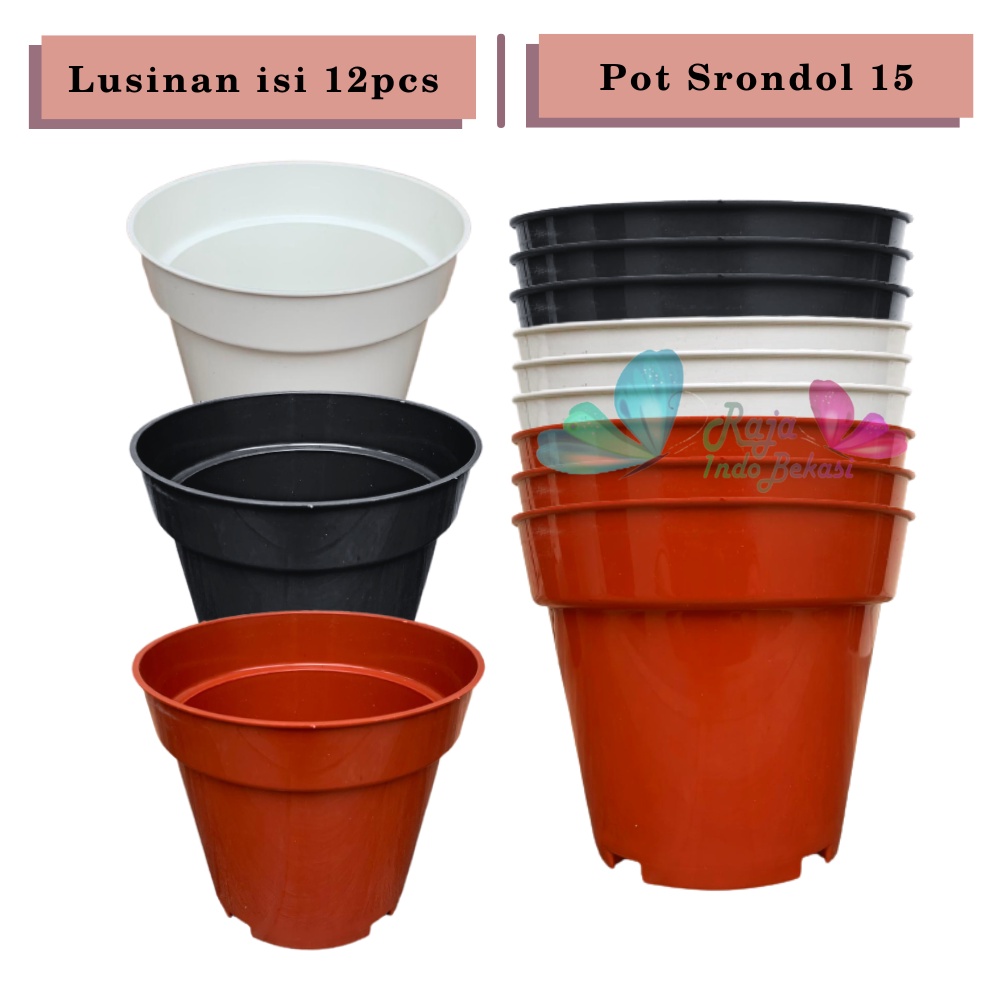 Rajaindobekasi Lusinan 12PCS Pot Tinggi Srondol 15 Putih Hitam Merah BataTerracota Terracotta Merah Coklat - Pot Tinggi Usa Eiffel Effiel 18 20 25 Pot Tinggi Tirus 15 18 20 30 35 40 50 Cm Pot Bunga Plastik Lusinan Pot Tanaman Pot Bibit Besar Mini Kecil