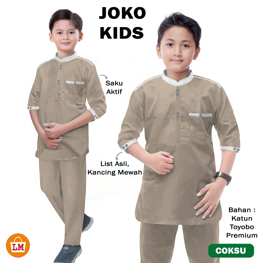 Setelan Koko Anak Muslim JOKO KIDS Laki-Laki Baju Ramadhan Idul Fitri XS-L LMS 27249