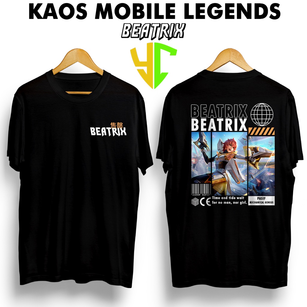 YC Kaos StreetWear Hero ML (BEATRIX M4) Bisa Request Hero, Kaos Pendek Pria Kaos Premium Kaso Streetwear Kaos Distro Kaos Lengan Pendek Pria / Wanita  Kaos DTF Bisa COD