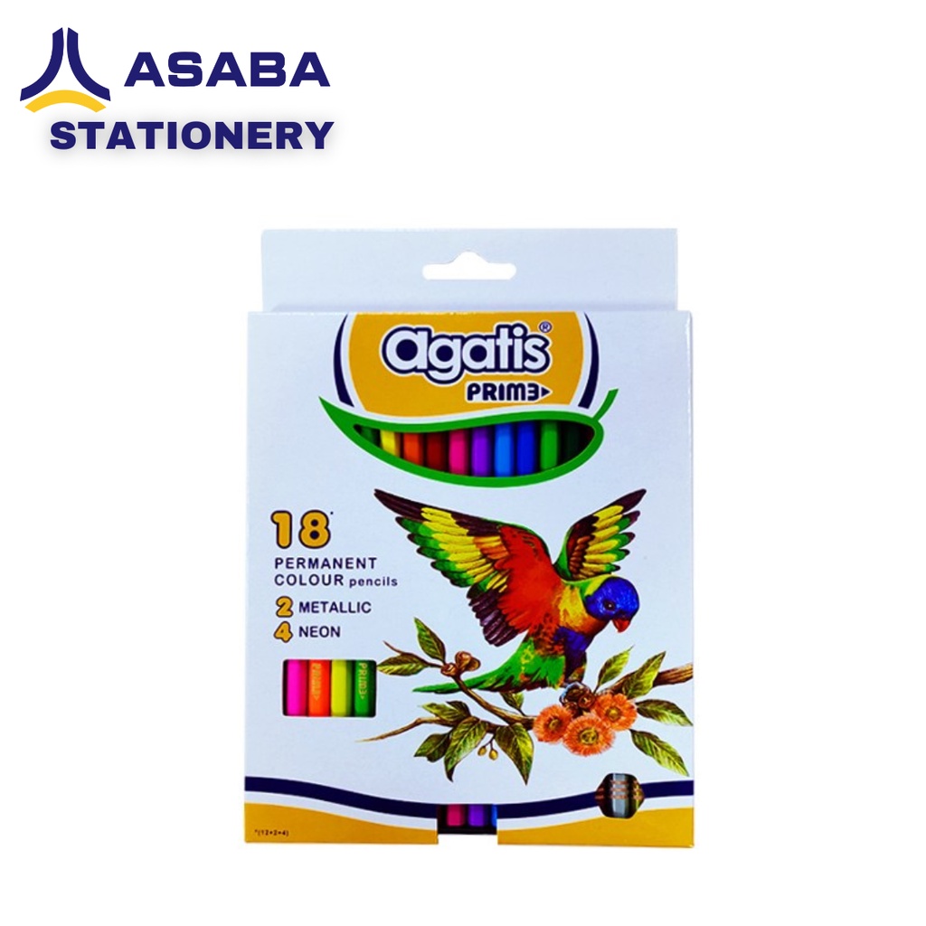 

ASABA STATIONERY - PENSIL WARNA AGATIS PRIME 18 WARNA