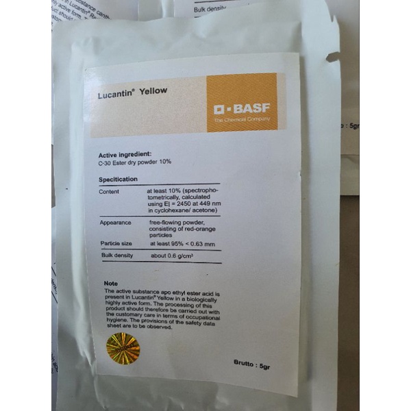 lucantin Pink, Red, Yellow 10% berat 5 gr pewarna alami original BASF Jerman
