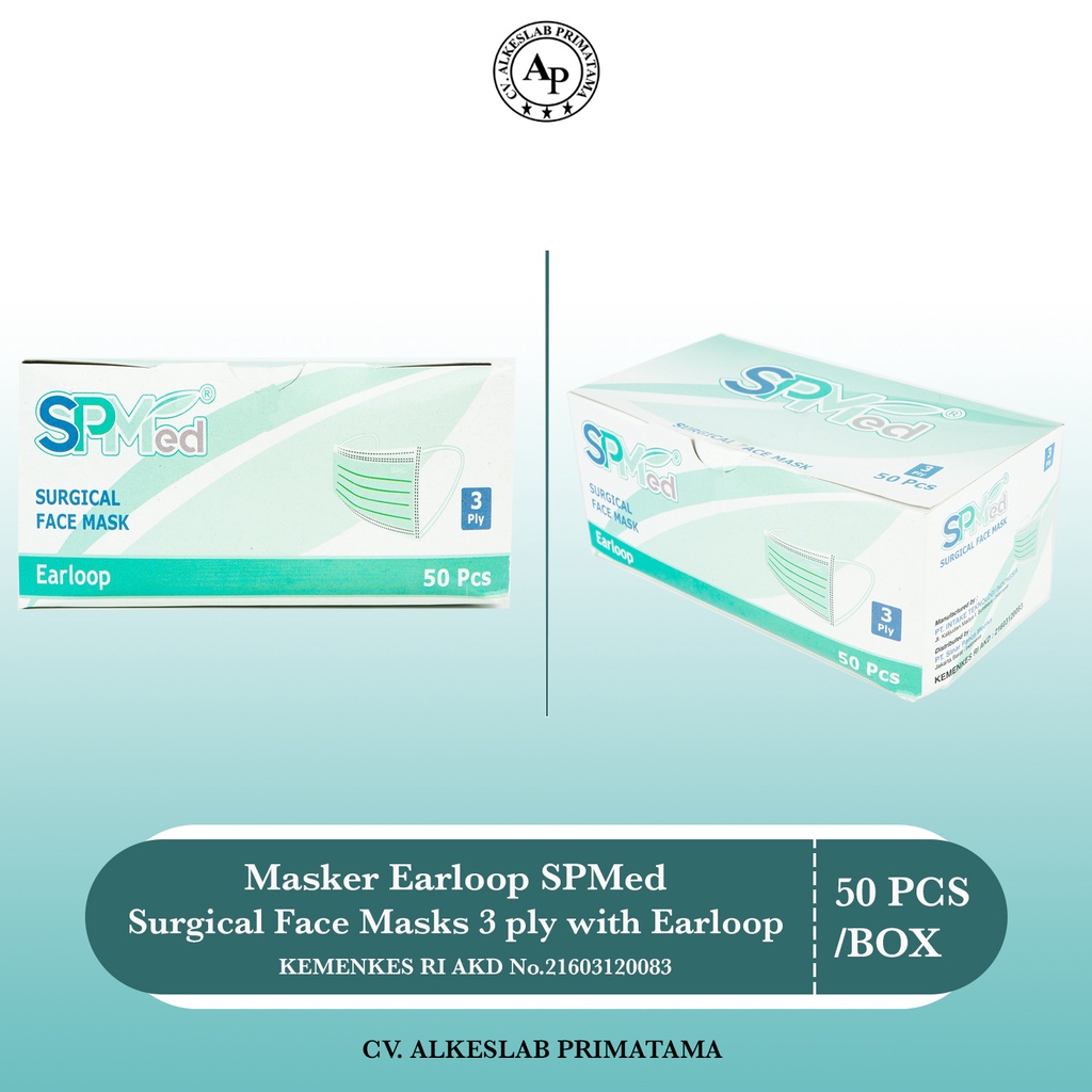 Masker Medis SPMed - Masker Earloop 3ply 50pcs/box