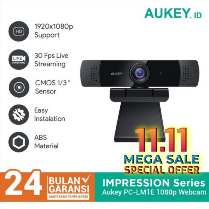 Webcam Aukey Webcam 1080P Pc-Lm1E Fhd + Microphone Overview Full Hd Video