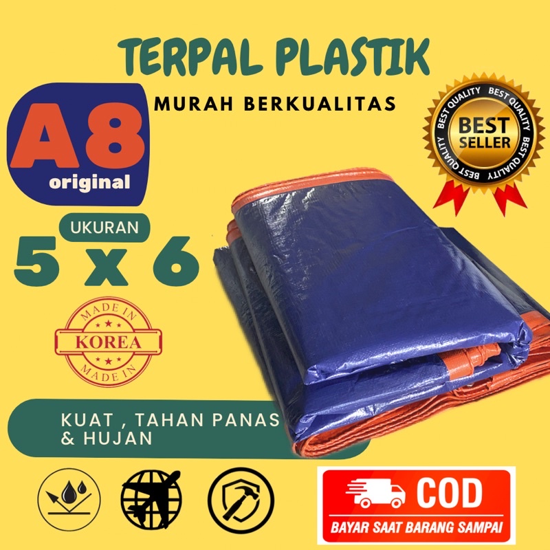 TERPAL UKURAN 5x6 A8 ORIGINAL KOREA BUCHEON PE TAMPAULIN