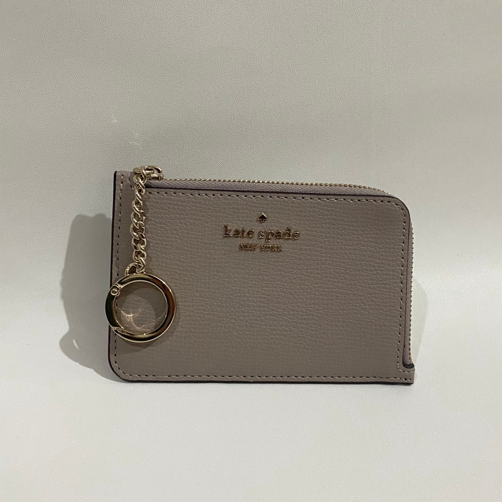 Kate spade medium l-zip card holder warm taupe