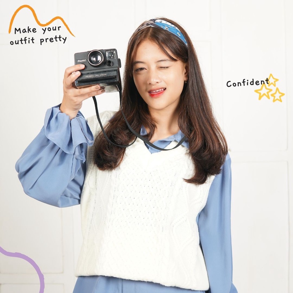 [BUY 1 GET 1] 11-15 November 2023 - Idellstore - Ara Cable Vest premium ONE SET korean looks vest with cute shirt - Vest Tebal Cable Affordable Bandung High Quality