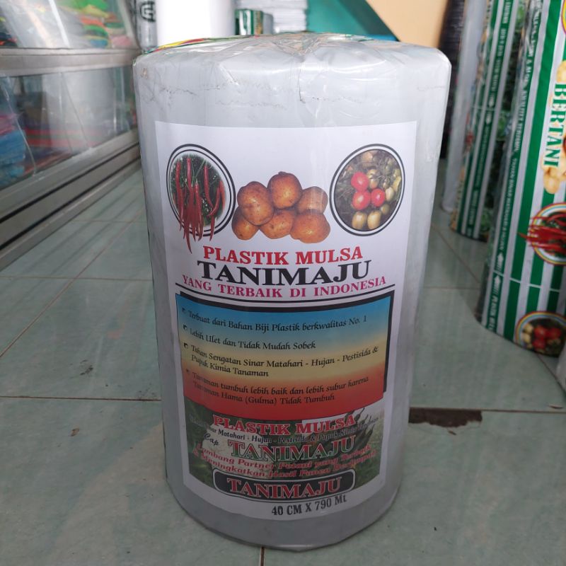 Plastik mulsa hitam perak TANI MAJU UK 40CM/80CM x 790 METER