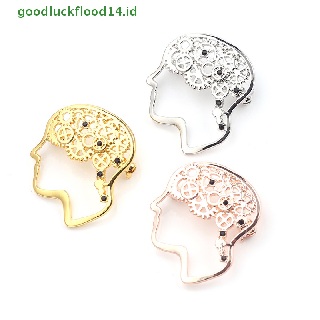 [GOOGFOUR] Vintage Brain Shape Bros Kerah Lencana Korsase Pin Dekoratif Perhiasan Hadiah [TOP]