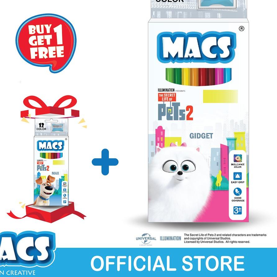 

✓ MACS Coloring Pencils The Secret Life Of Pets 2 - Gidget (12 colors) BUY 1 GET 1 FREE Terbaru !