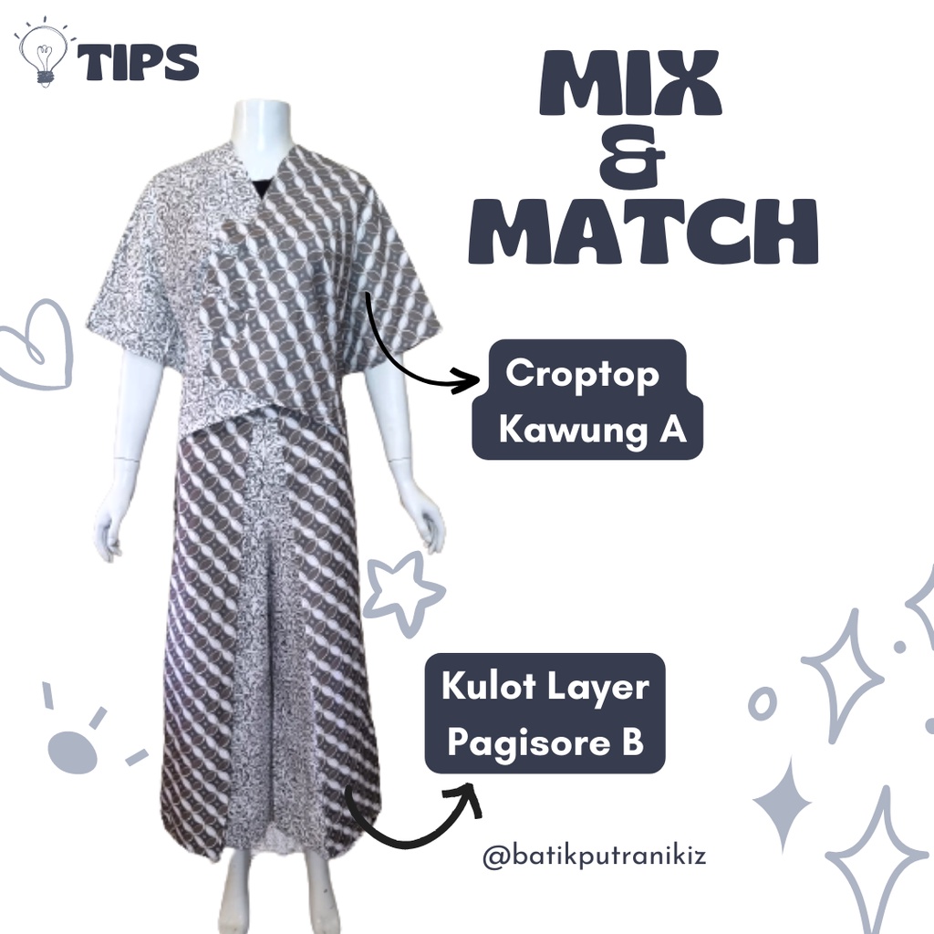 Croptop Batik Model Oversize Diamond Atasan Wanita Soft Allsize