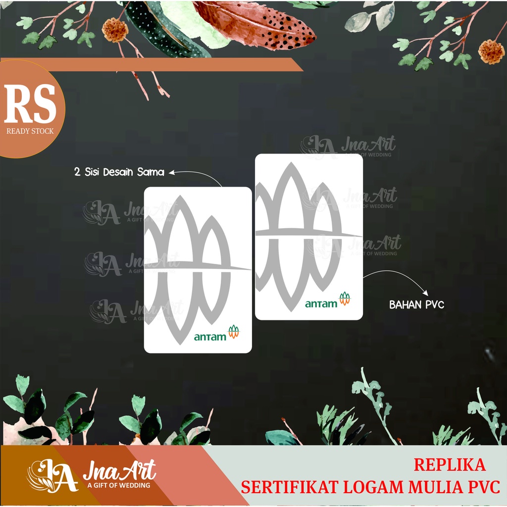 Kartu logam mulia replika Untuk Hiasan Mahar