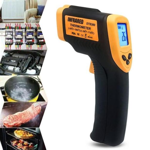 Infrared Thermometer 380c DT-8380 IR Termometer Suhu Thermogun DT8380