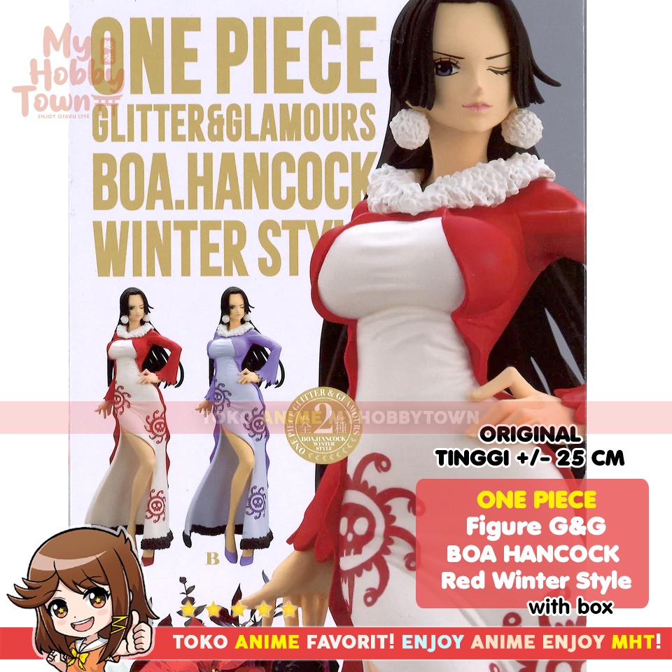 Figure Anime Original One Piece G&amp;G Glitter and Glamours Boa Hancock Winter Red Banpresto