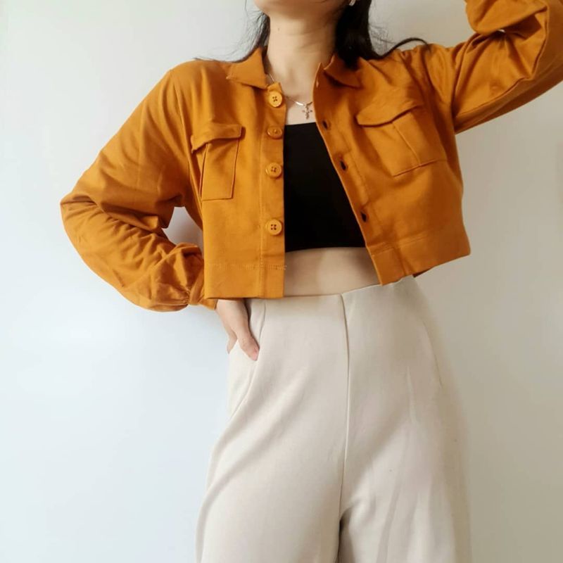 Nama : Jenny Style Crop Top/ Kemeja Wanita Crop Top/Kemeja Hijab or Non Hijab Crop Top