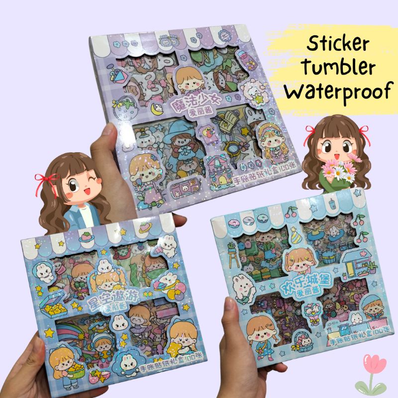 

Stiker Tumbler Waterproof PVC Transparan Bening Anak