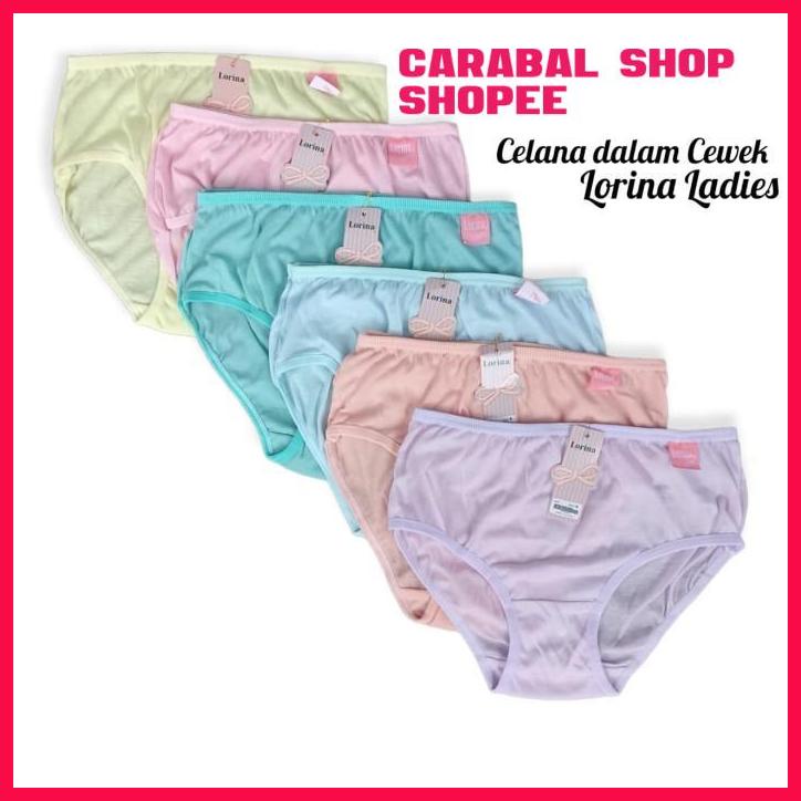 [3PCS] CELANA DALAM WANITA / CD PEREMPUAN MERK LORINA LADIES BAHAN BERKUALITAS 